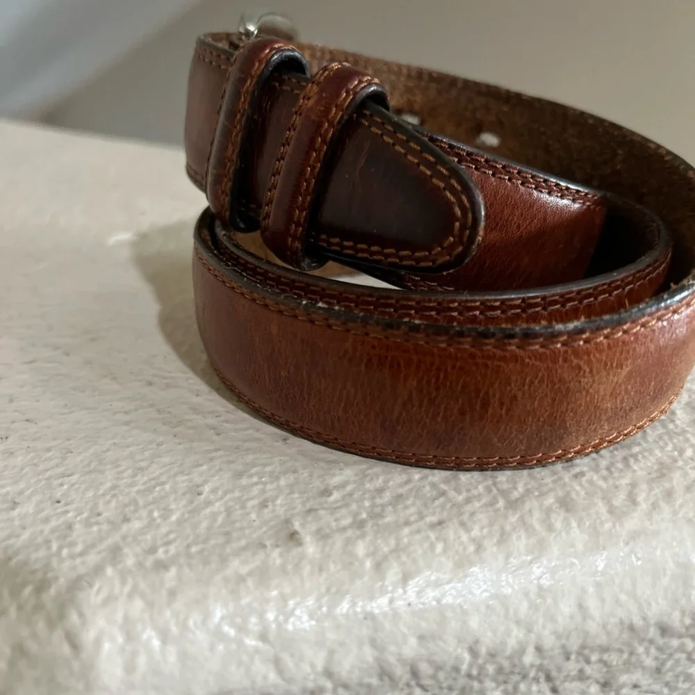 Fossil brown distressed Leather Belt Mens Medium l Work Rugged Utility IGrunge